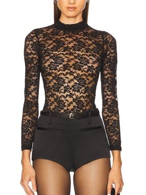 Stems Lace Mock Neck Bodysuit